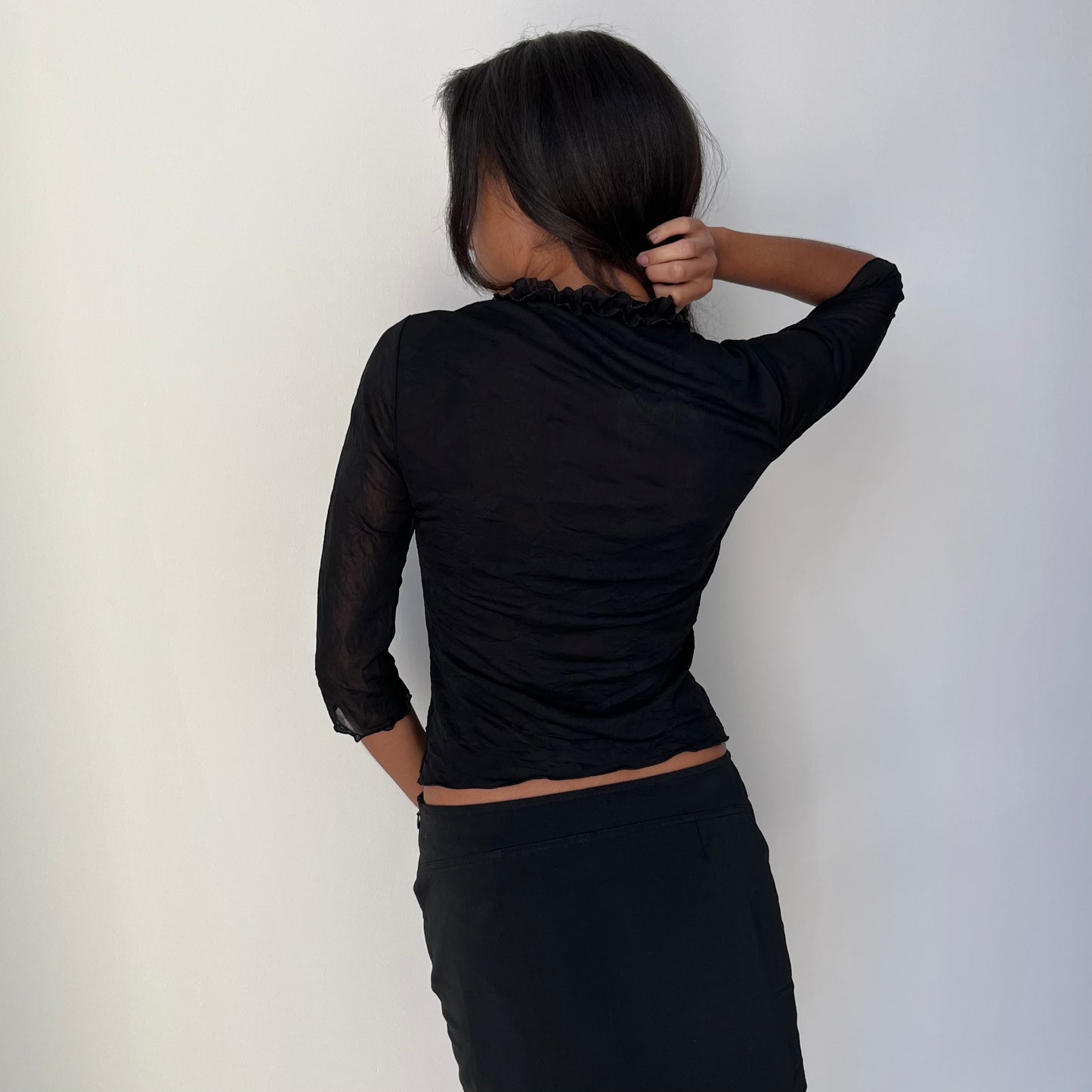 V Neck Mesh Top - Size S