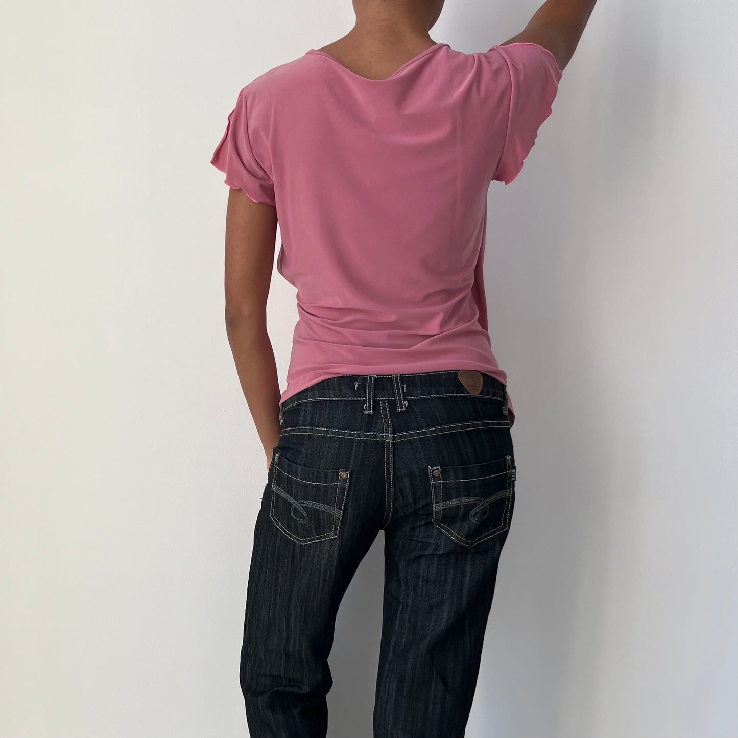 Cross Over Short Sleeved Top - Size S/M