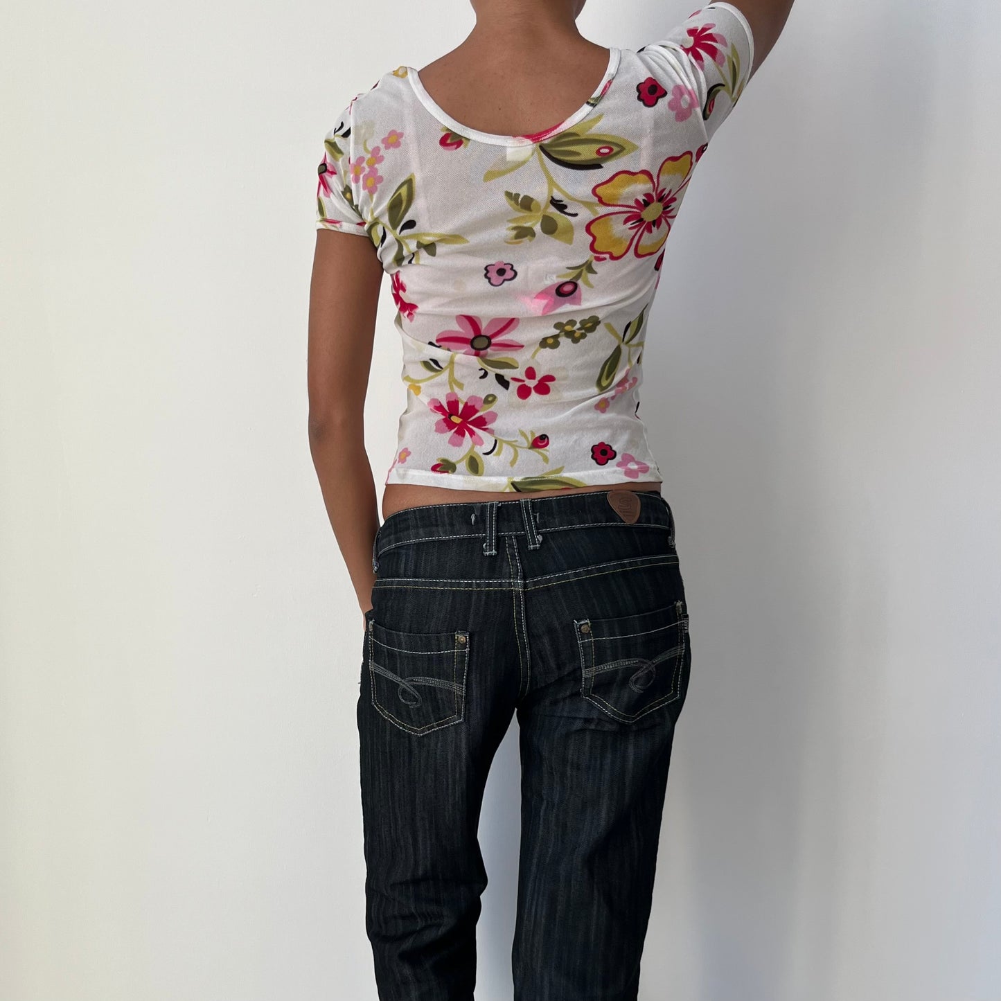 Mesh Short Sleeved Top - Size S