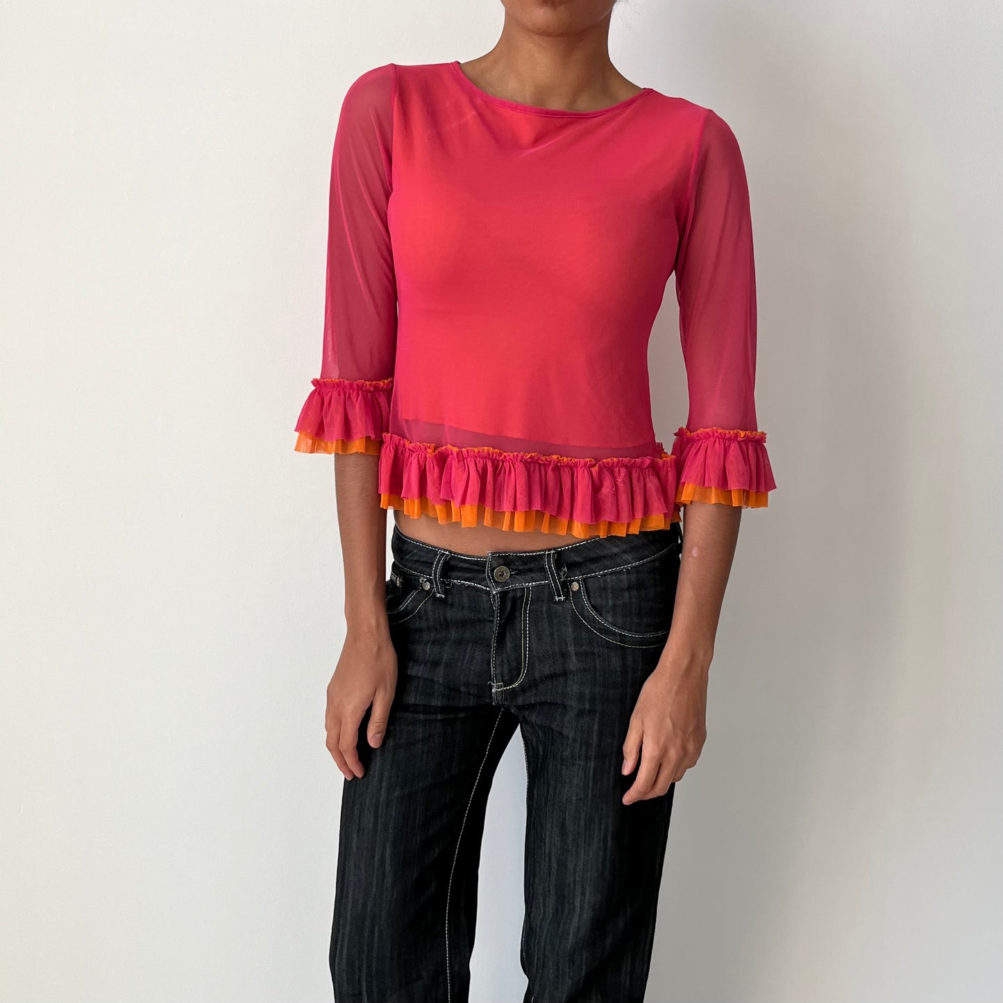 Three Quarter Sleeve Blouse - Size M