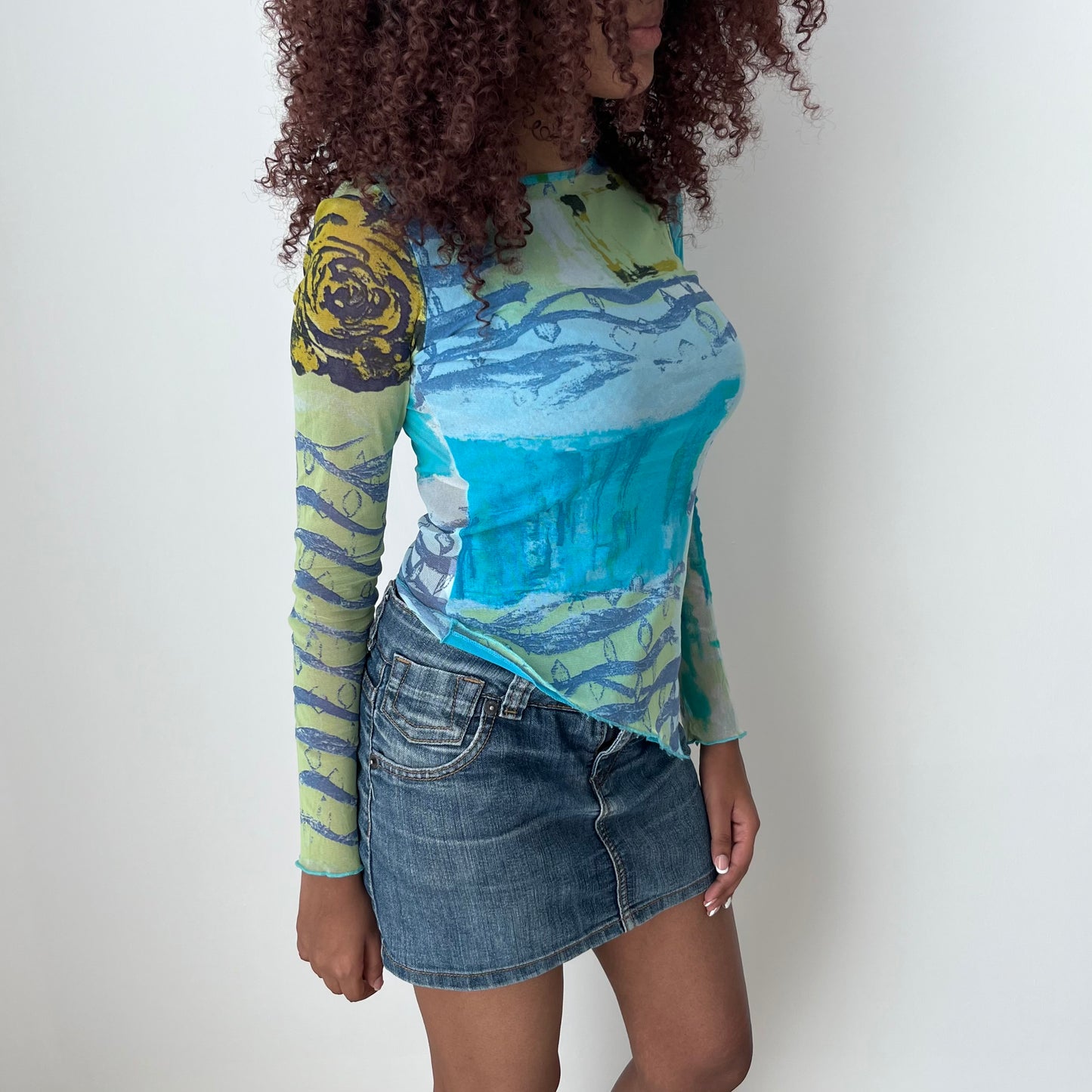 Mesh Long Sleeved Top - Size S