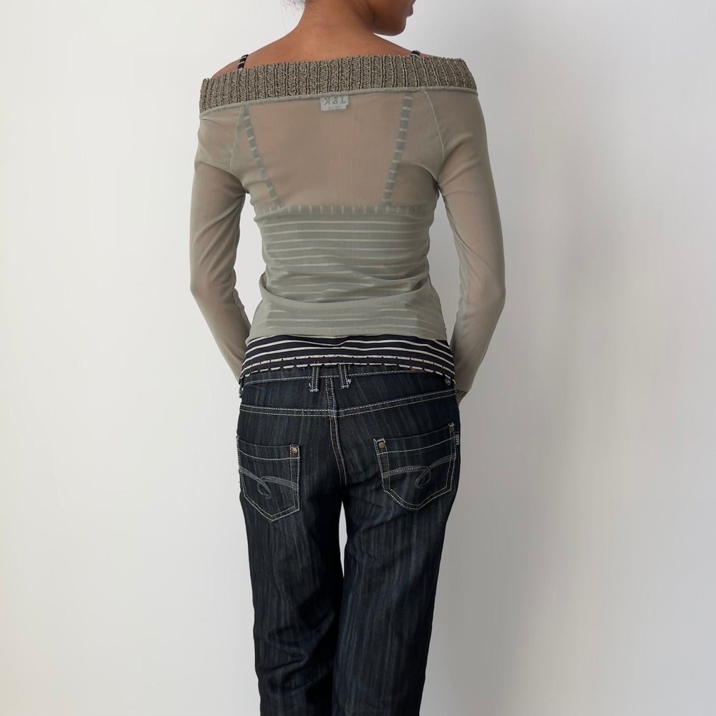 Long Sleeved Mesh Top - Size S