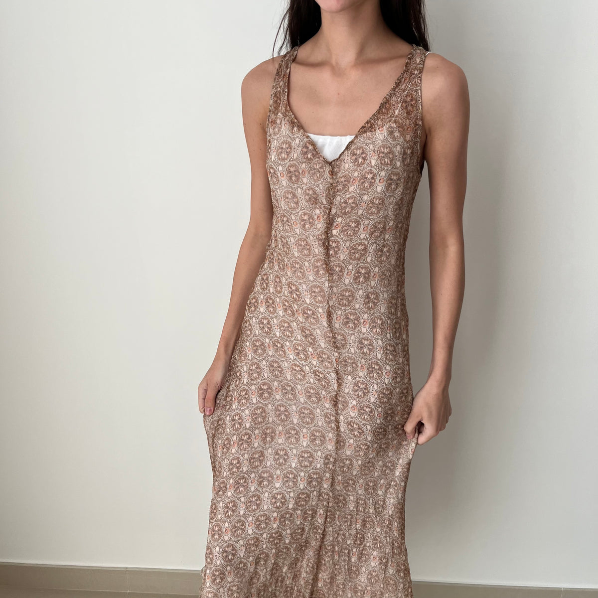 Mesh Overlay Dress - Size M