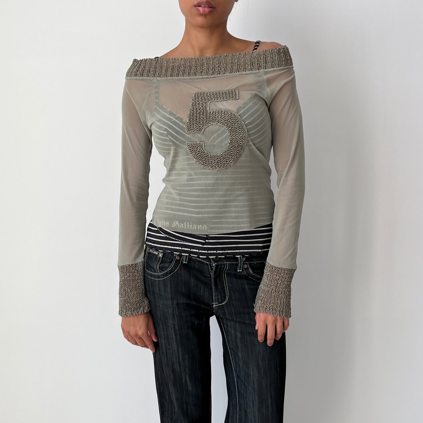 Long Sleeved Mesh Top - Size S