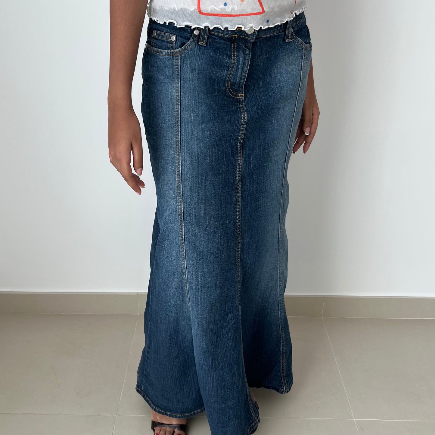 Maxi Denim Skirt - Size S