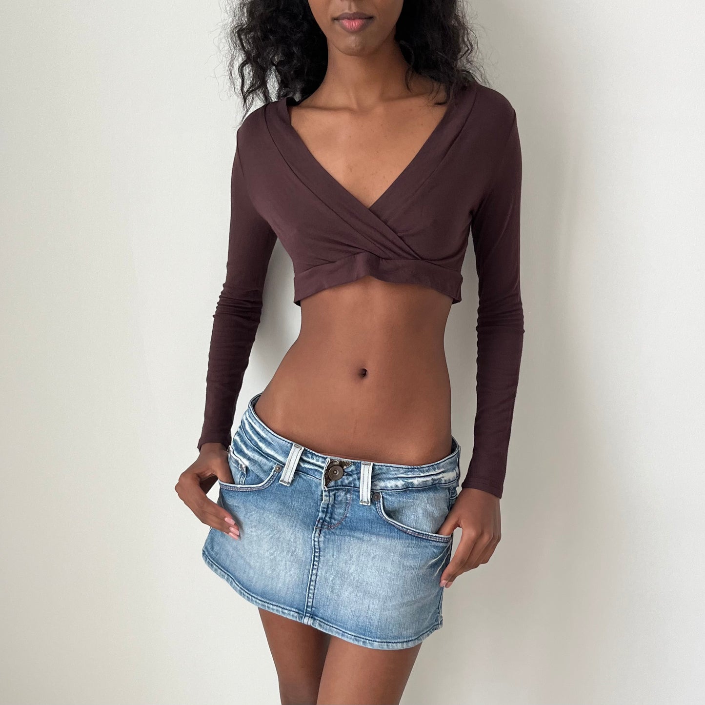 Cropped Long Sleeved Top - Size S