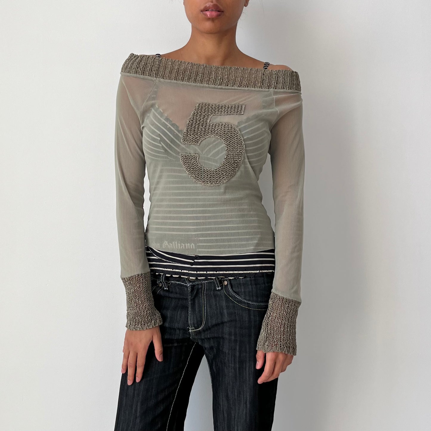 Long Sleeved Mesh Top - Size S