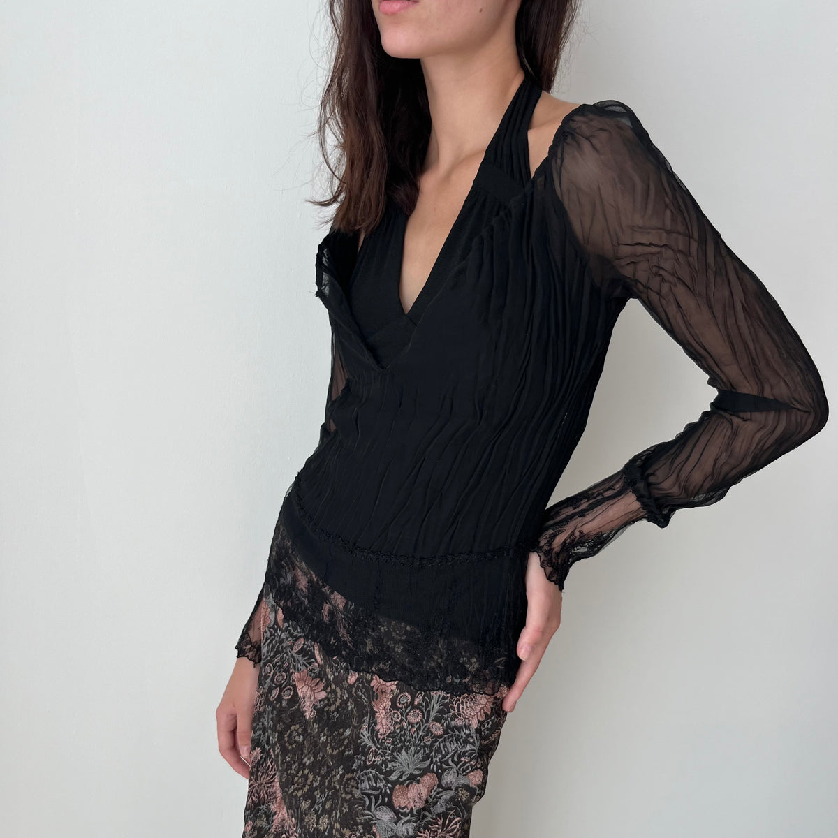 Mesh Long Sleeved Top - Size M