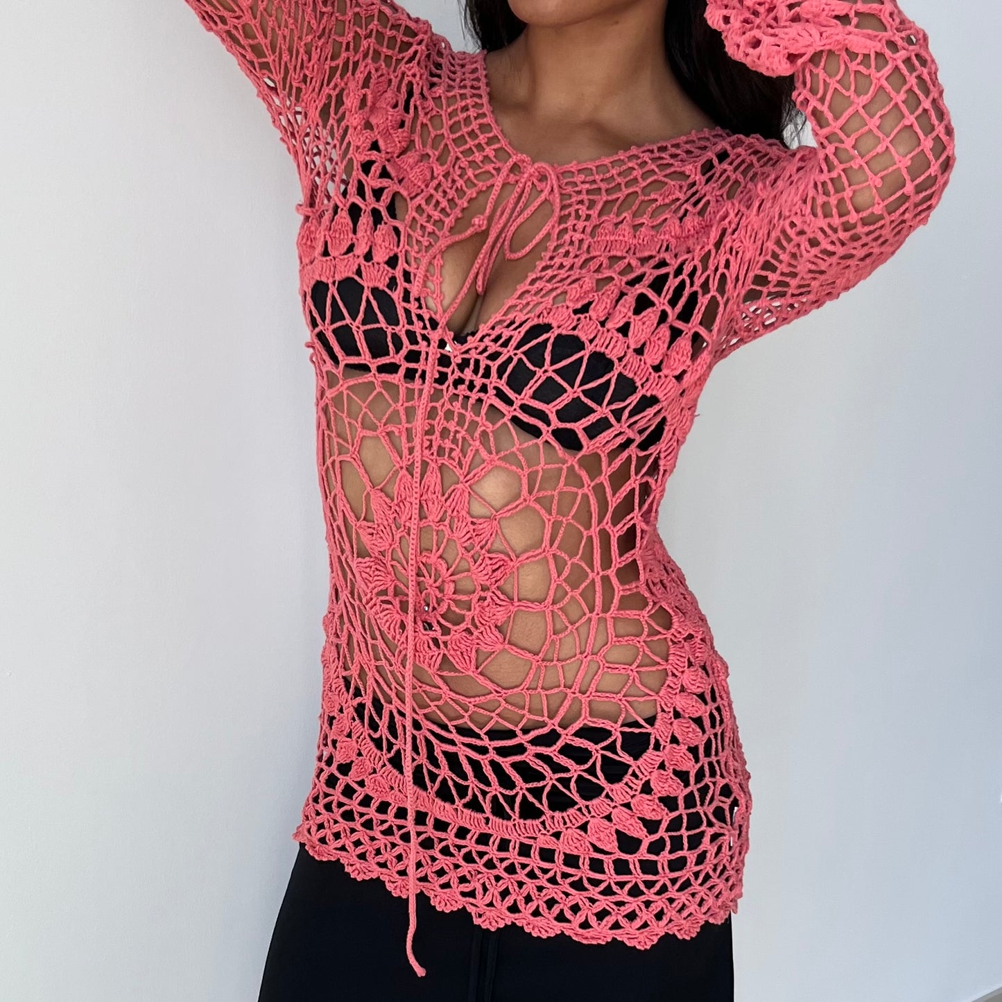 Long Sleeve Mesh Top - Size M