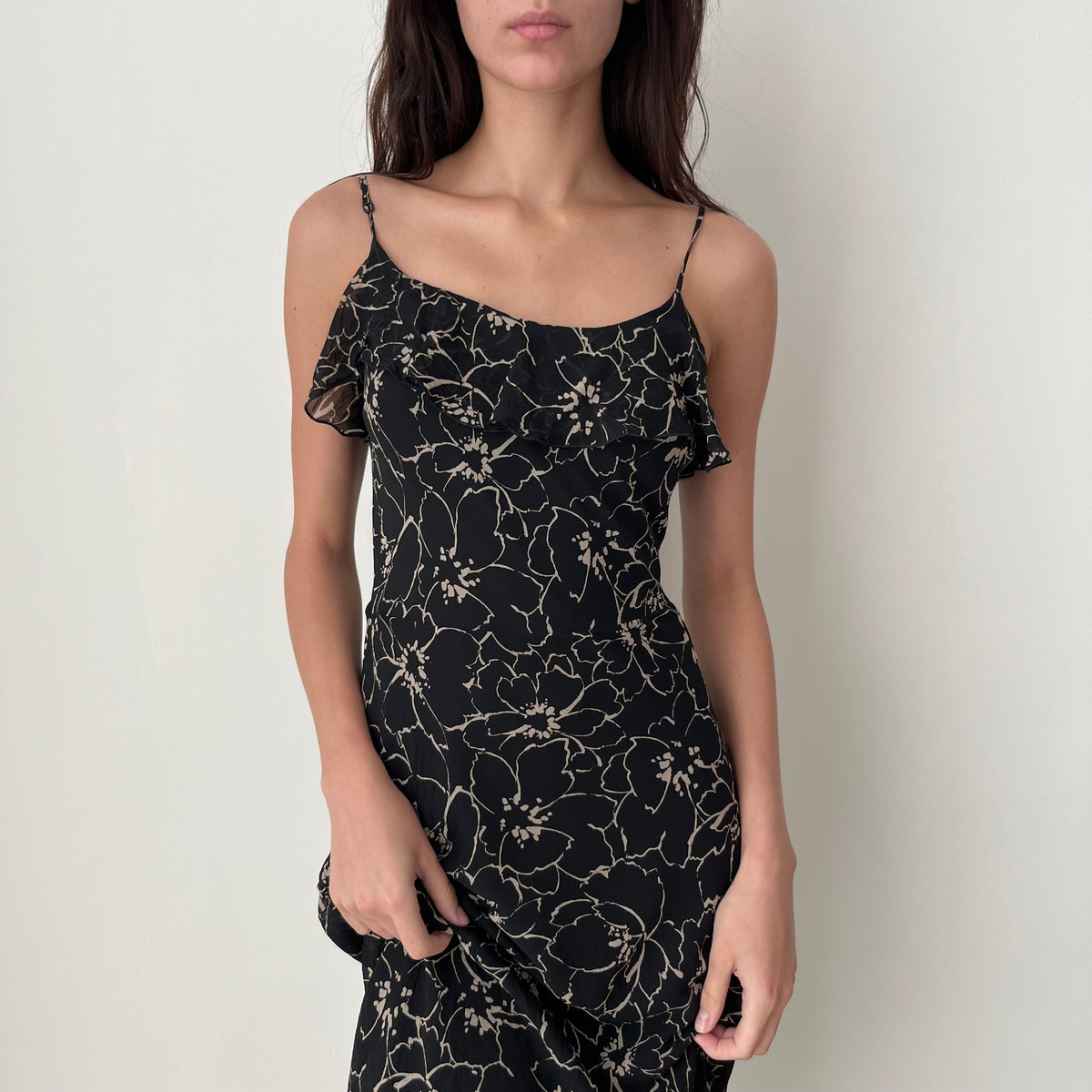 Silk Ruffle Dress - Size S