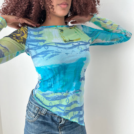 Mesh Long Sleeved Top - Size S