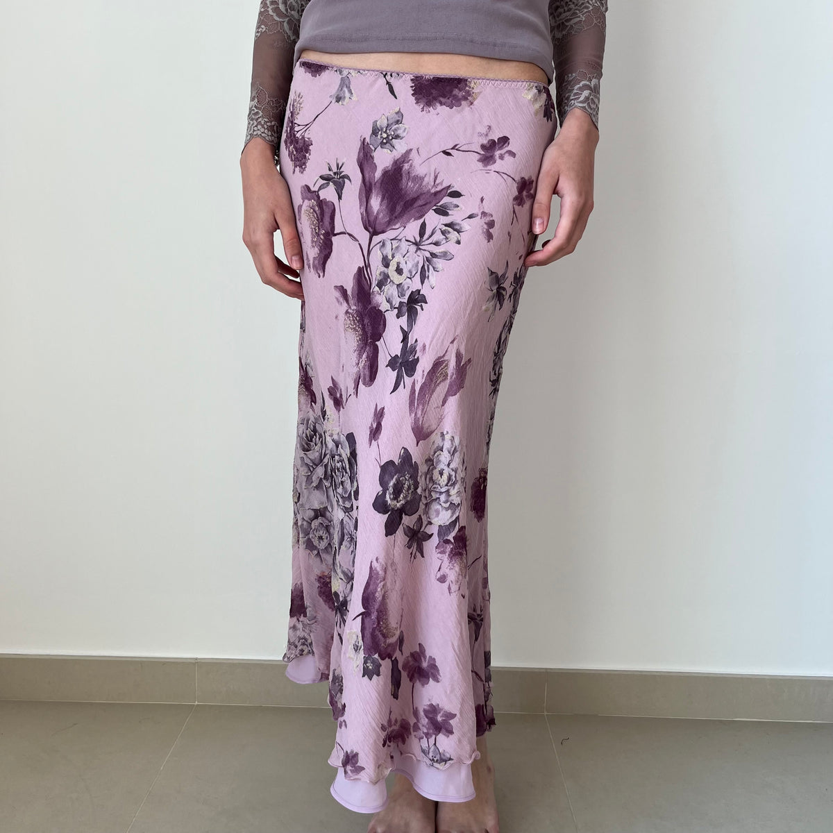Silk Maxi Skirt - Size S
