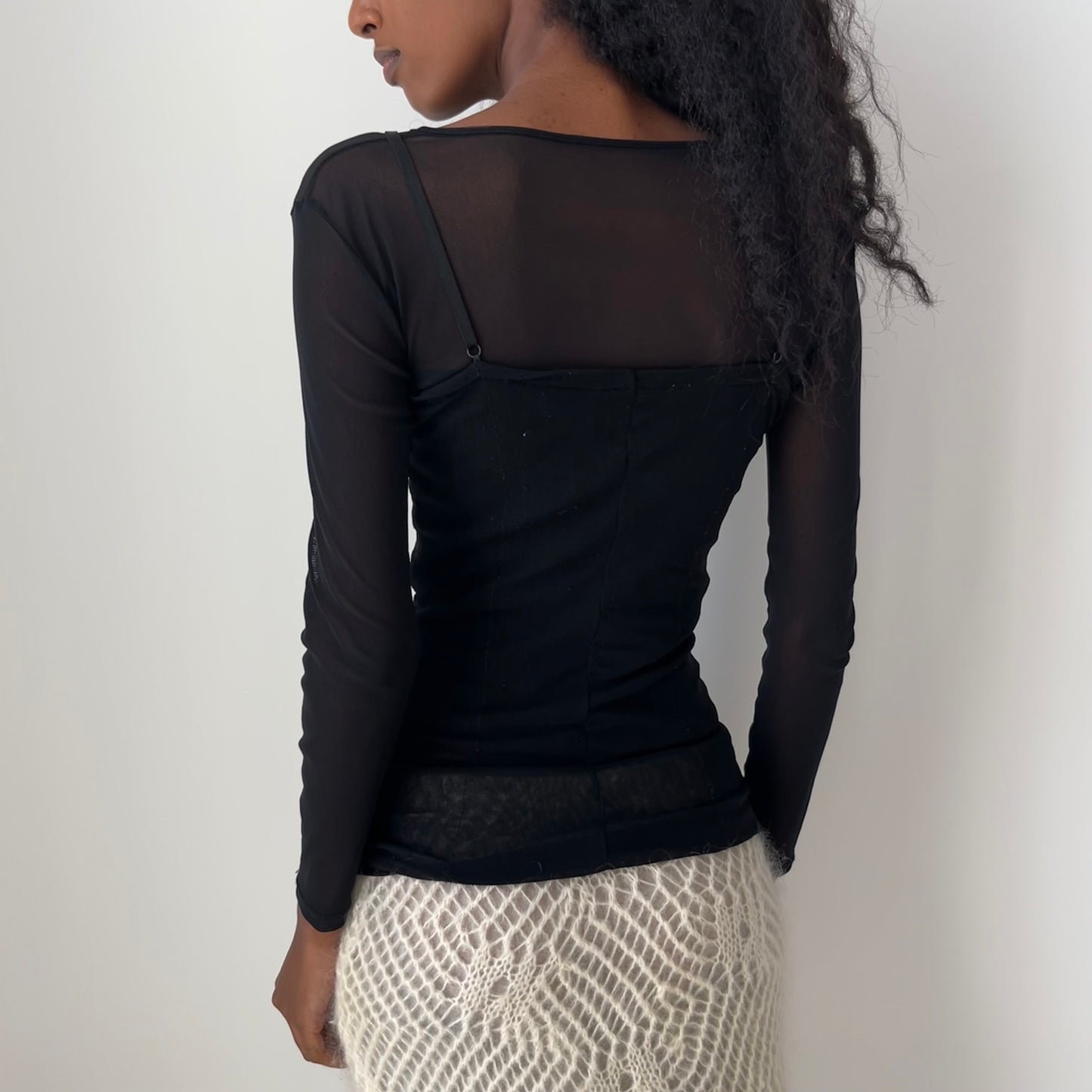 Long Sleeved Mesh Top - Size S