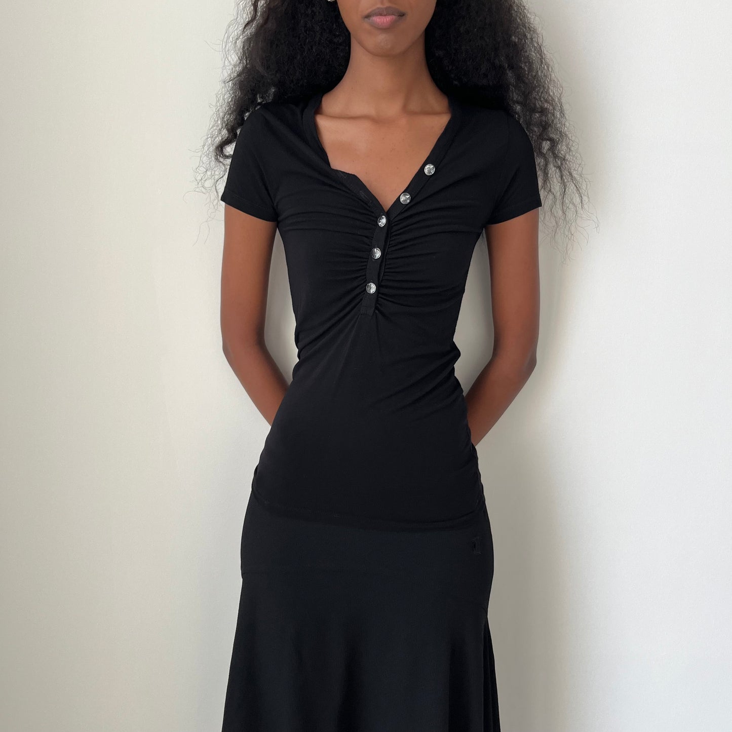 Short Sleeved Ruched Top - Size S