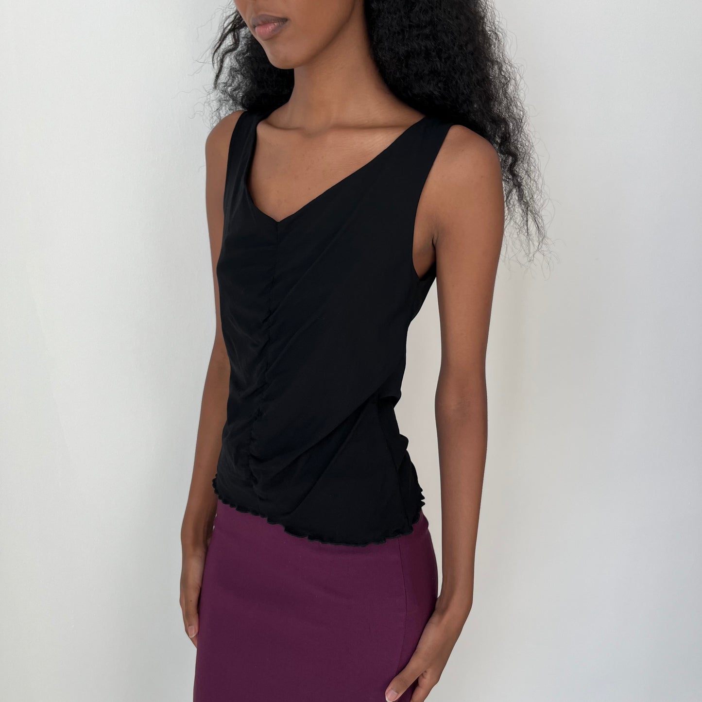 V Neck Mesh Top - Size M
