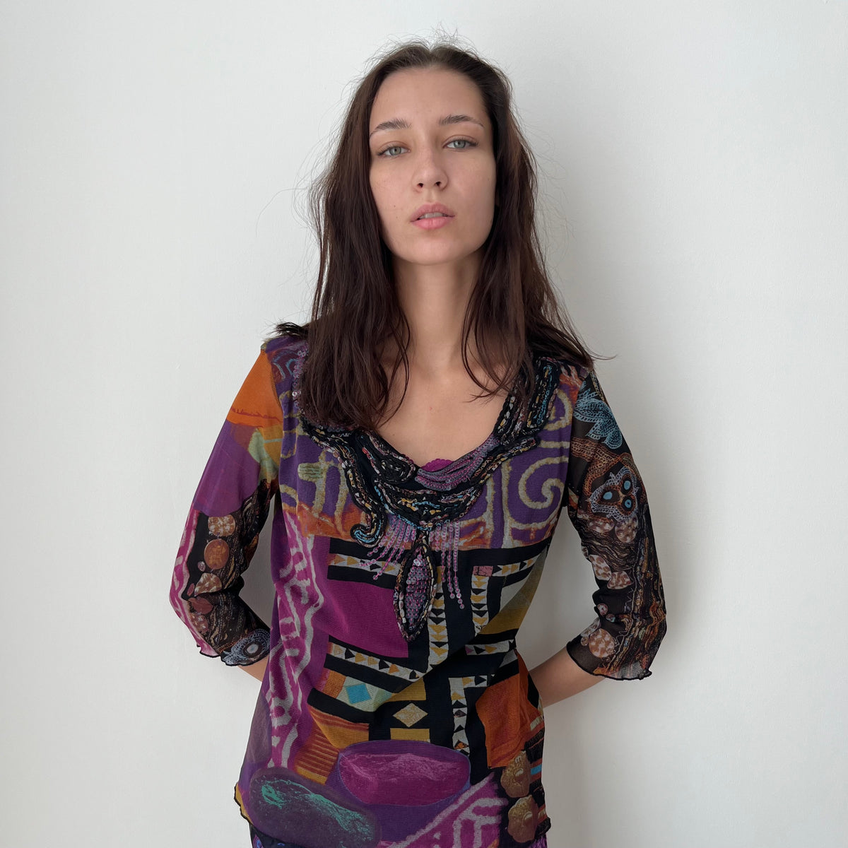 Three Quarter Sleeve Top - Size M