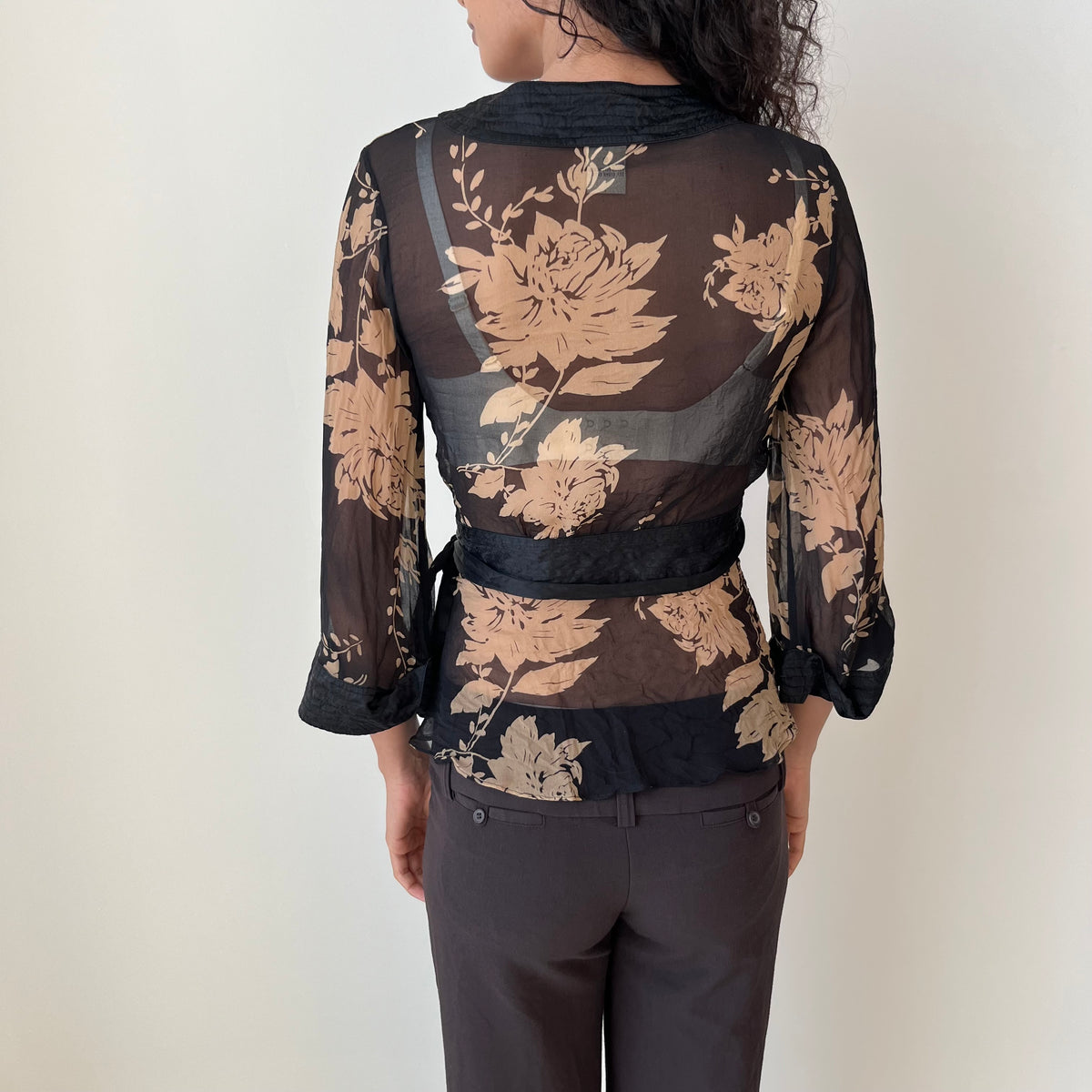 Silk Cross Over Top - Size M