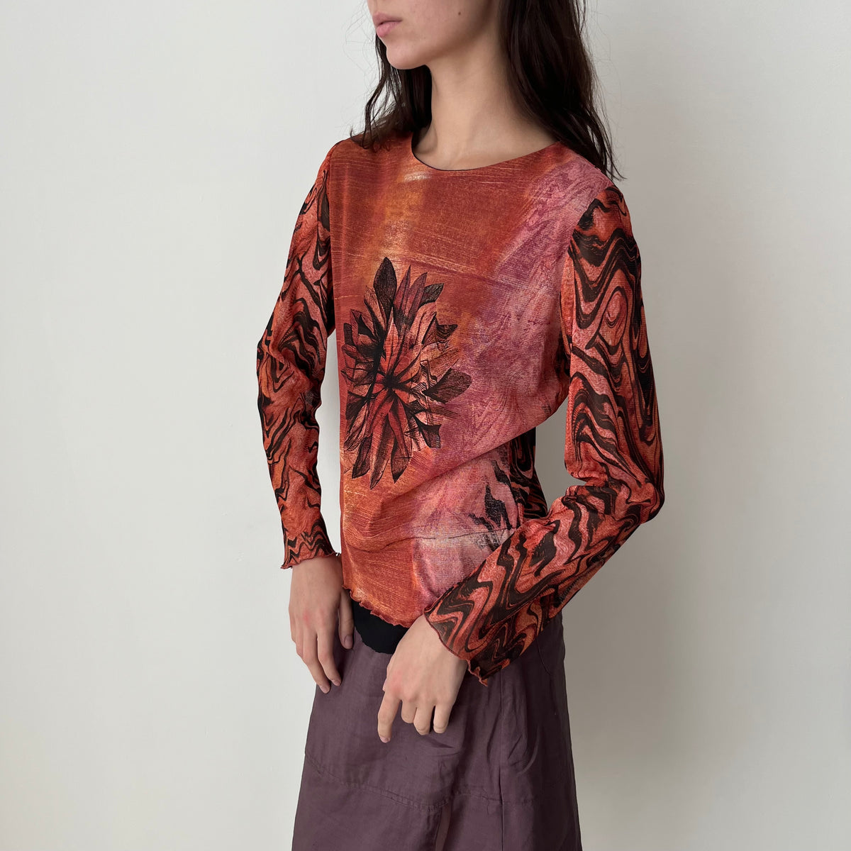Mesh Long Sleeved Top - Size M/L