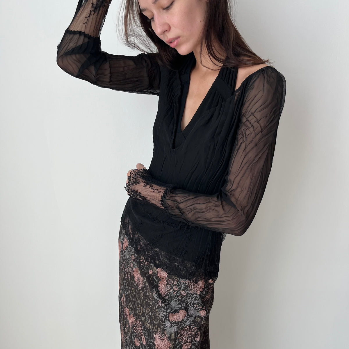Mesh Long Sleeved Top - Size M