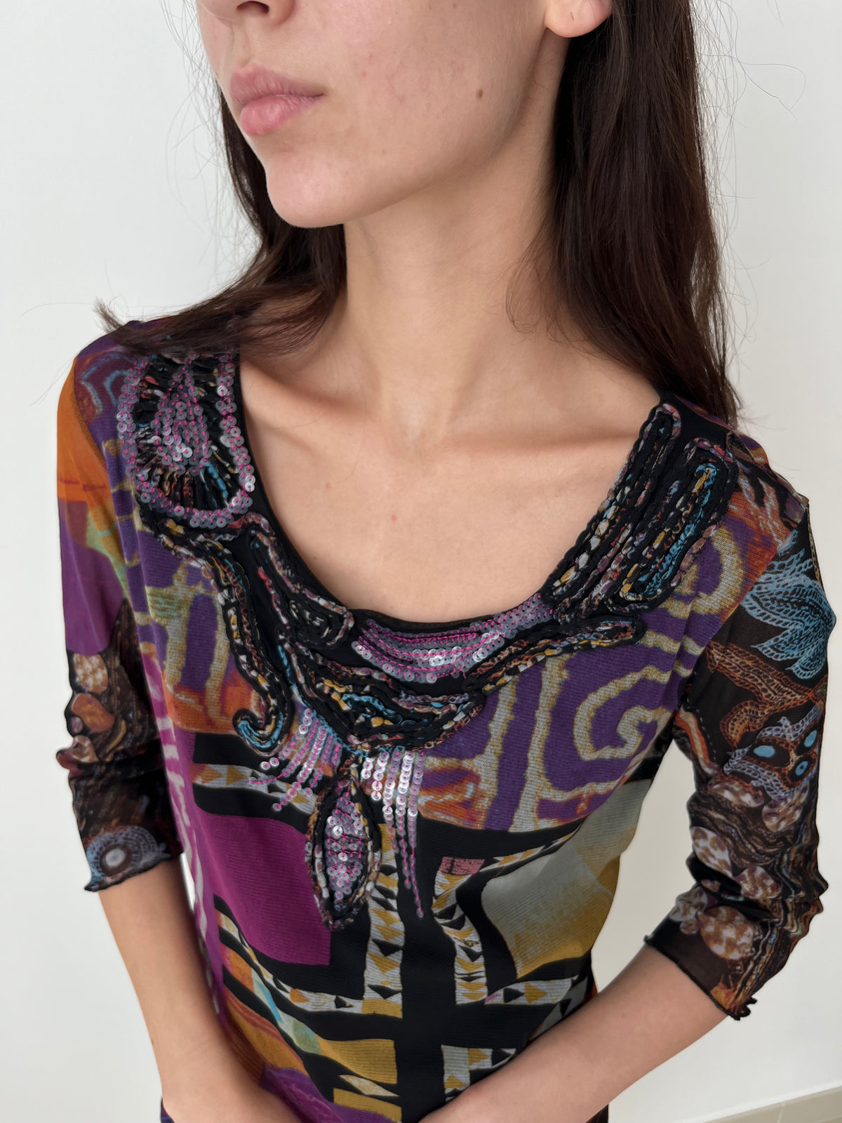Three Quarter Sleeve Top - Size M