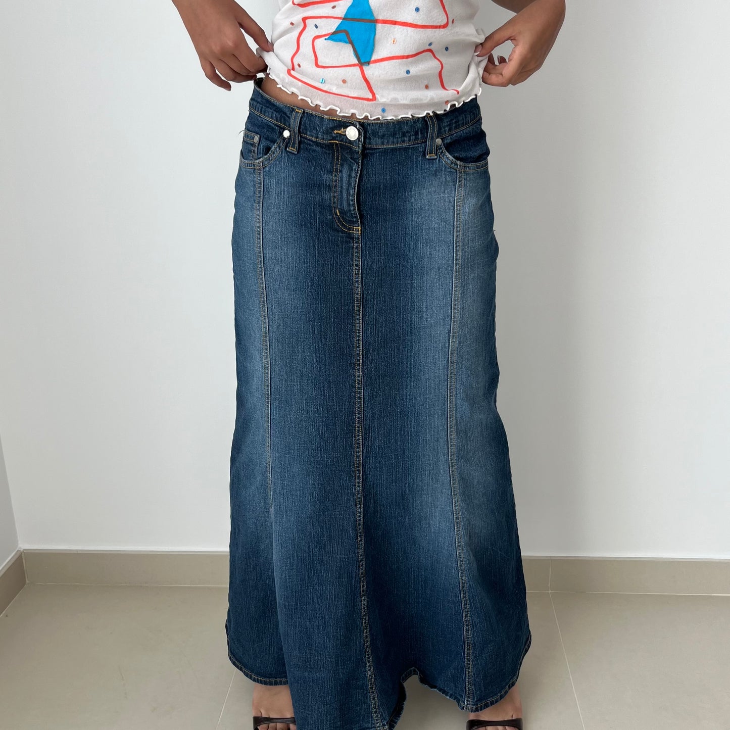 Maxi Denim Skirt - Size S