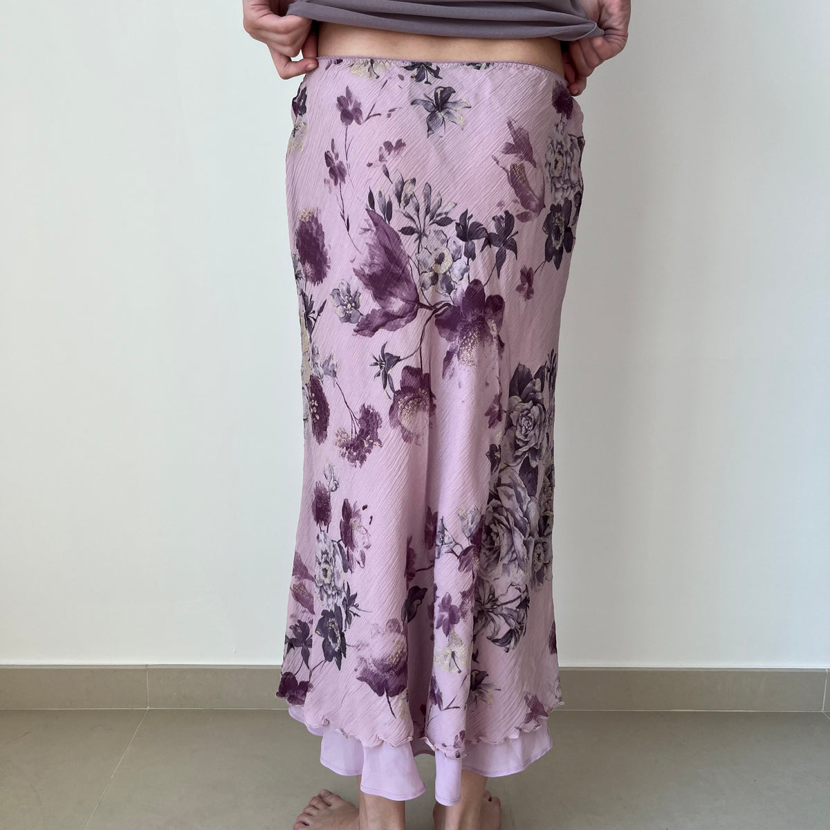 Silk Maxi Skirt - Size S