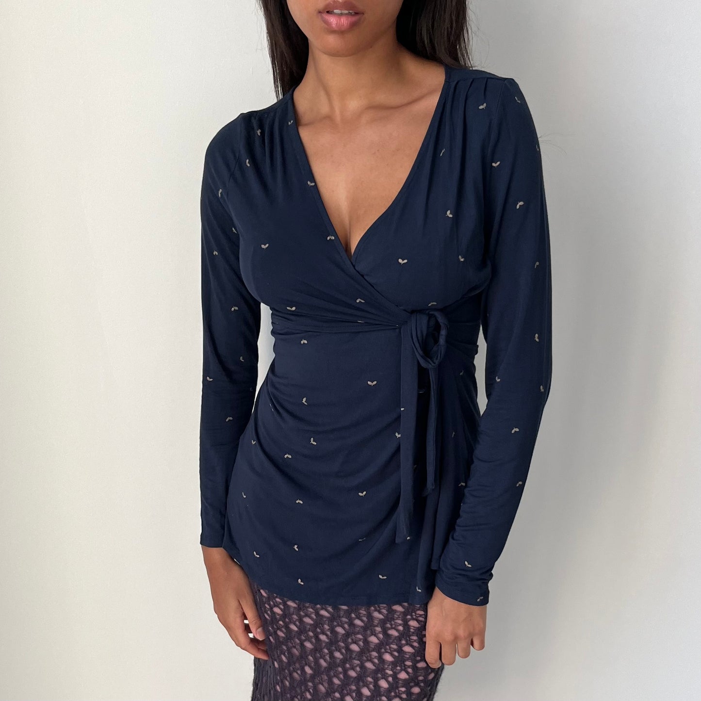 Cross Over Long Sleeve Top - Size M