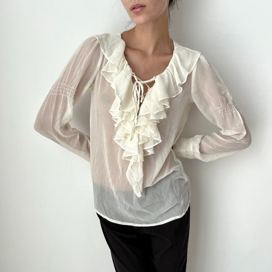 Long Sleeved Mesh Top - Size S