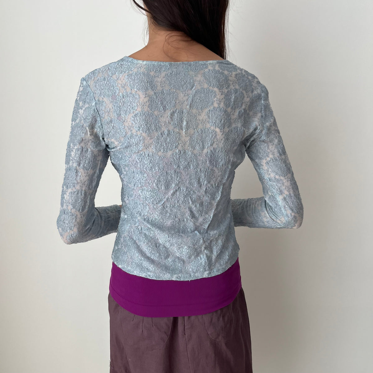 Lace Long Sleeved Top - Size S