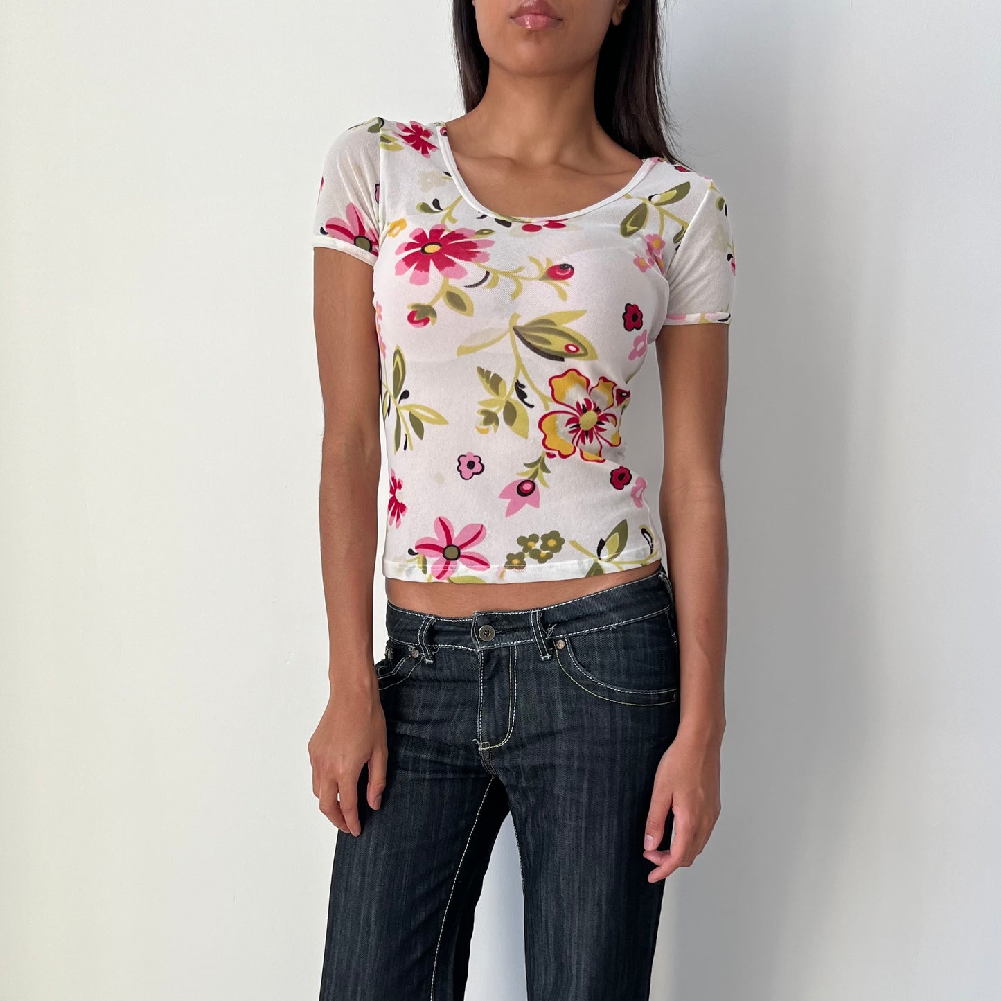 Mesh Short Sleeved Top - Size S