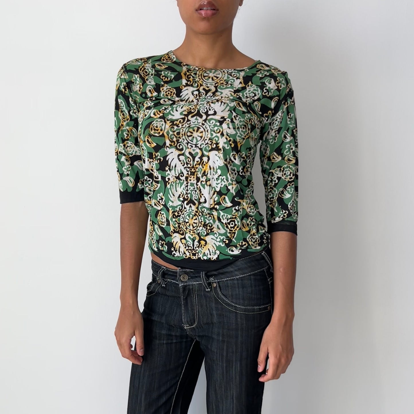 Three Quarter Sleeve Blouse - Size S/M