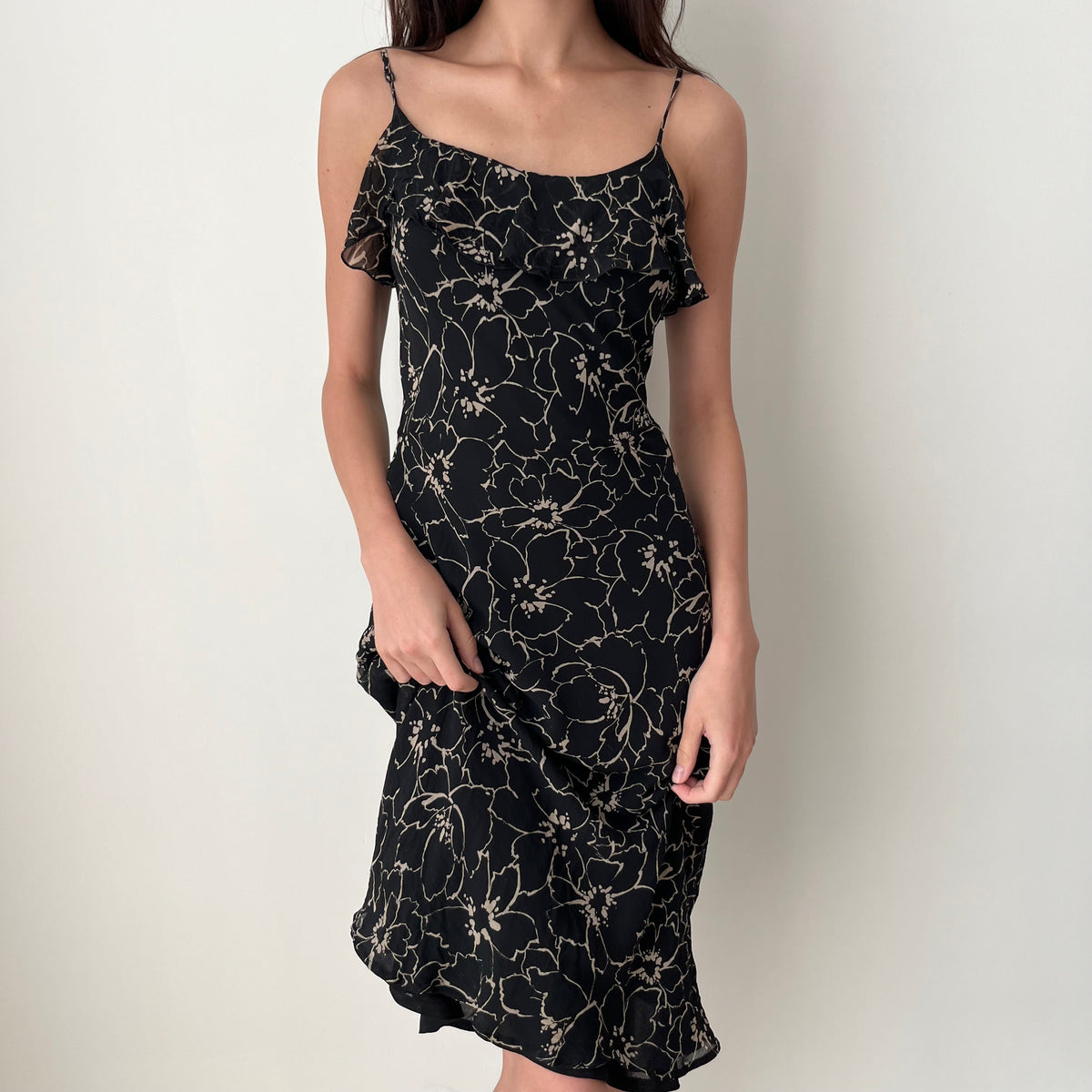Silk Ruffle Dress - Size S