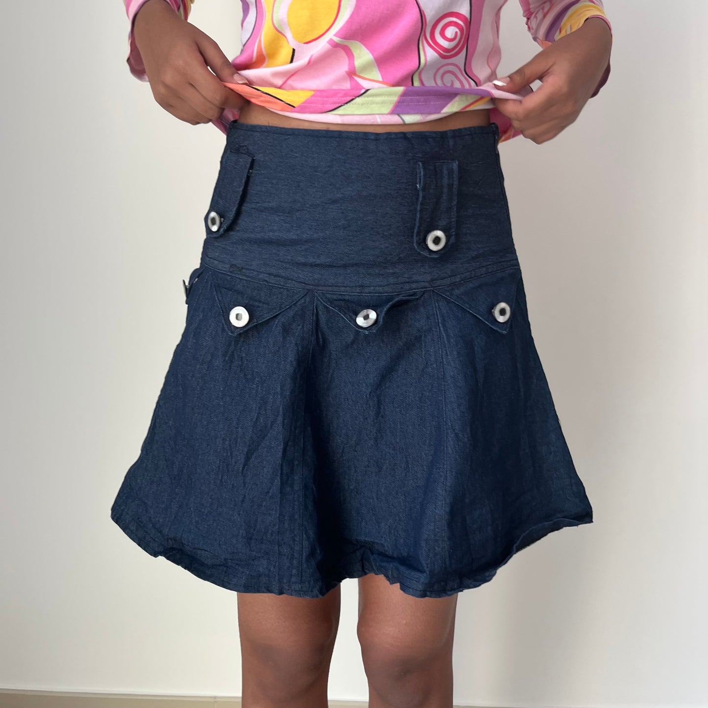 Denim Mini Skirt - Size XS