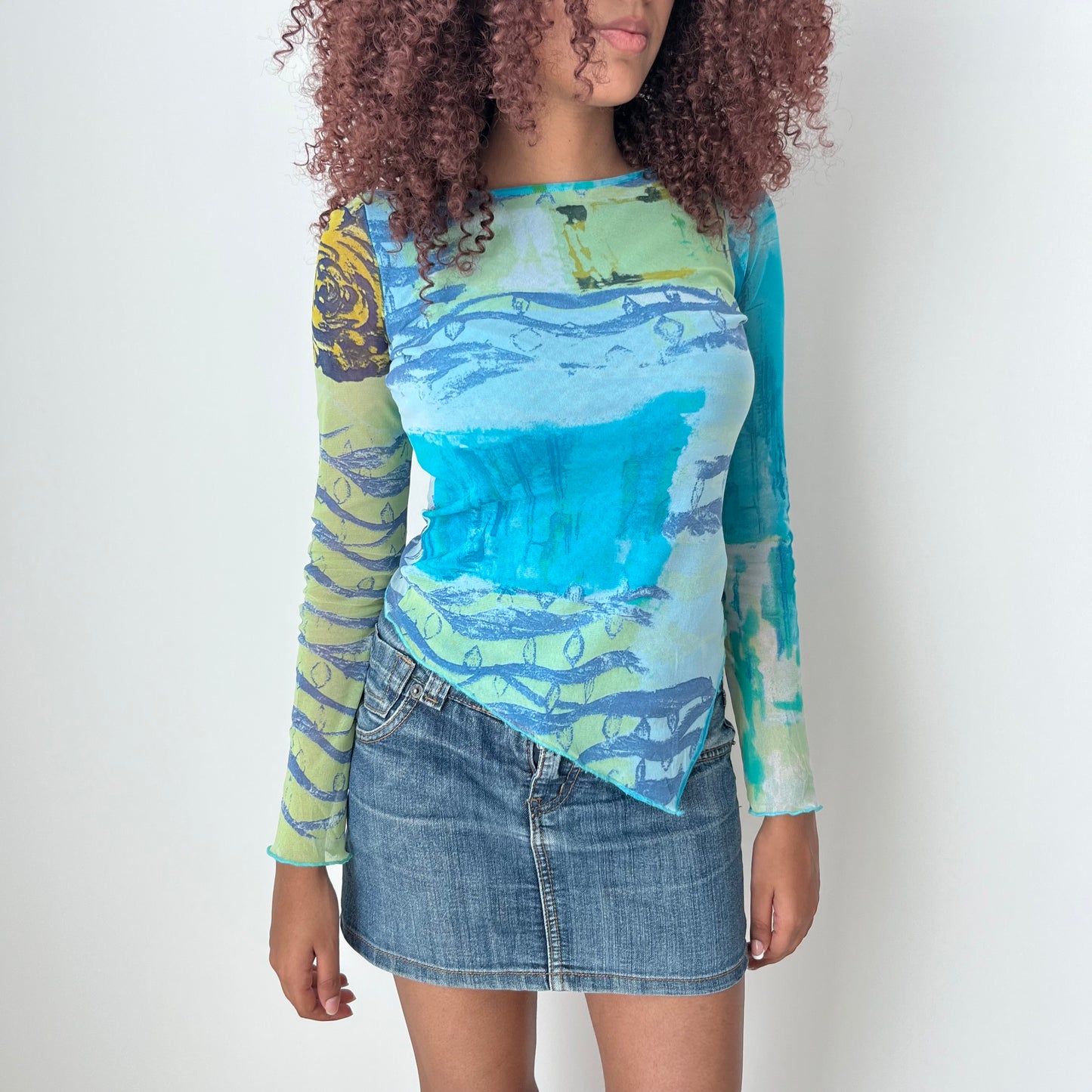 Mesh Long Sleeved Top - Size S