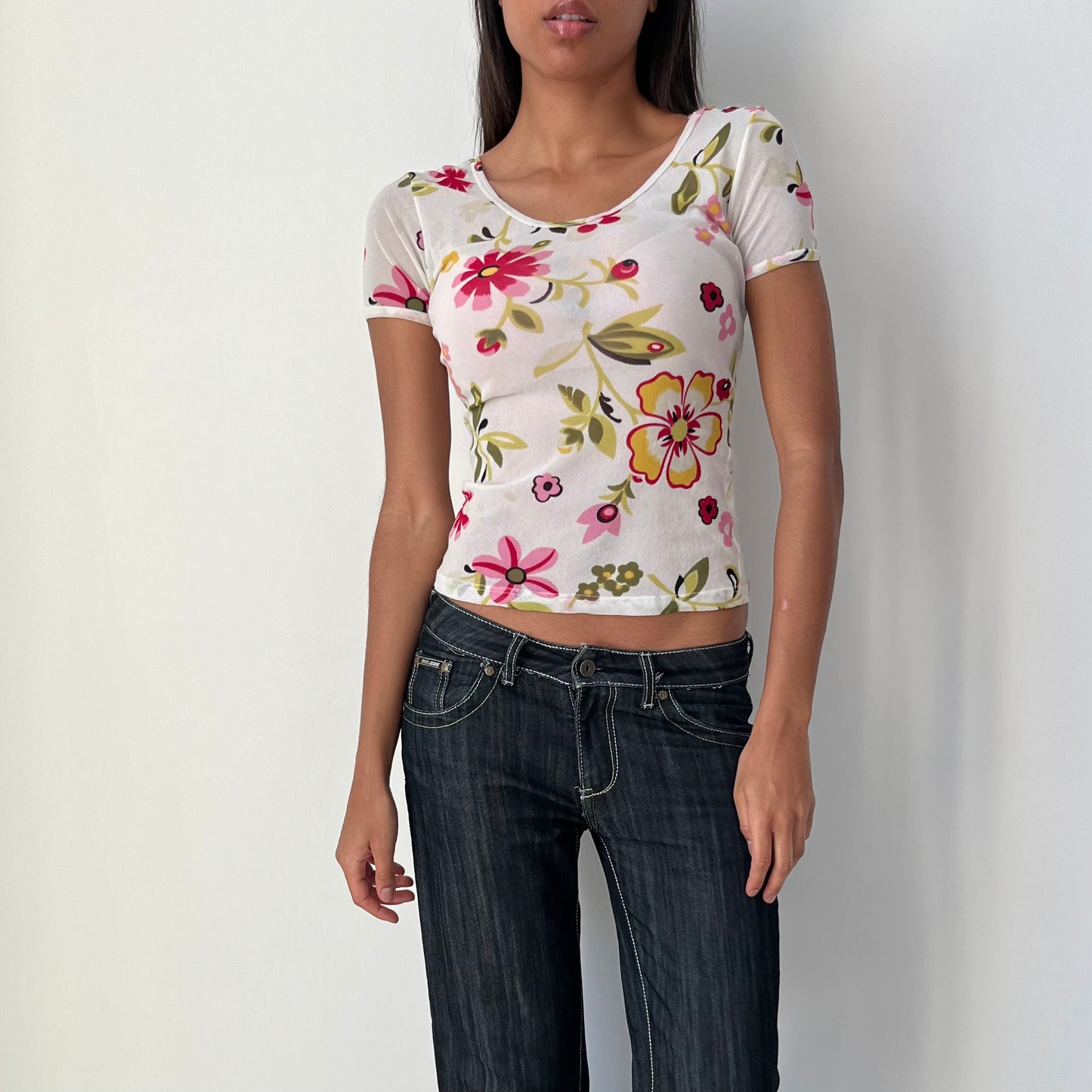 Mesh Short Sleeved Top - Size S