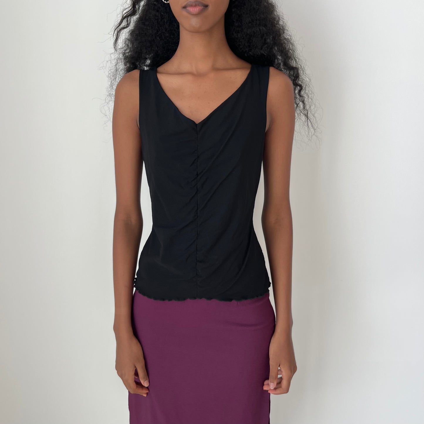 V Neck Mesh Top - Size M