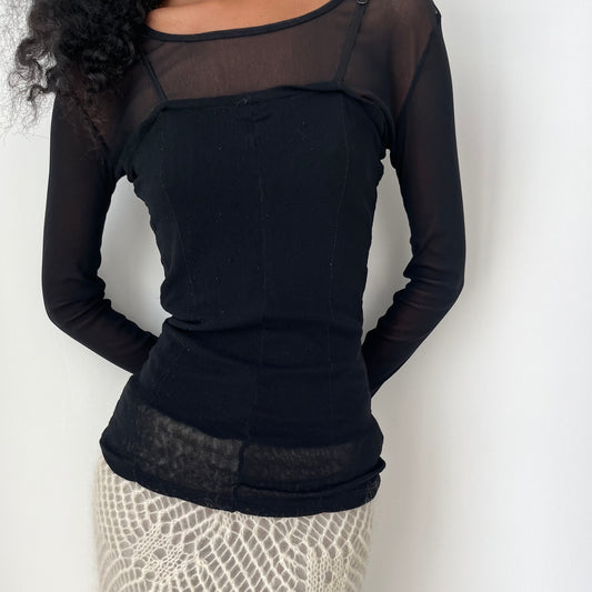 Long Sleeved Mesh Top - Size S