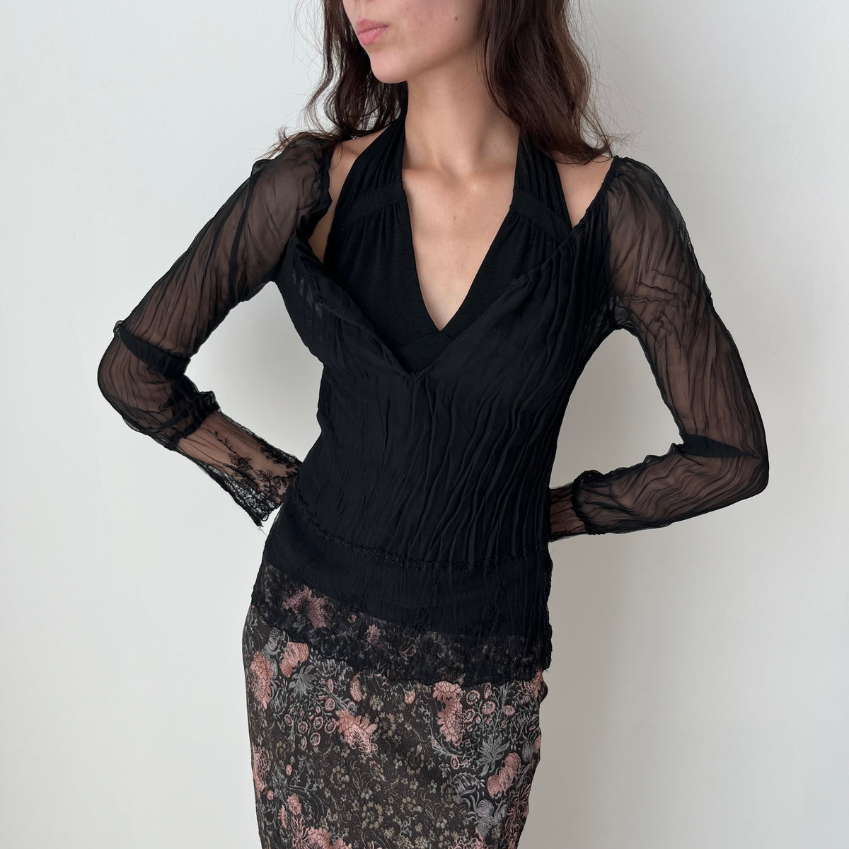 Mesh Long Sleeved Top - Size M