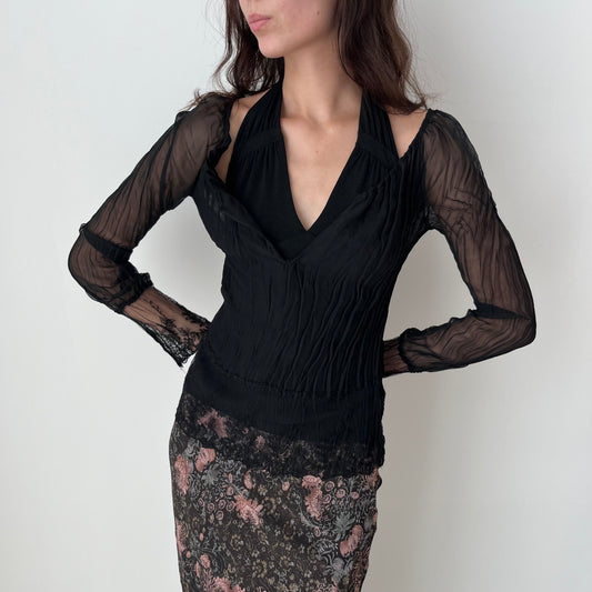 Mesh Long Sleeved Top - Size M