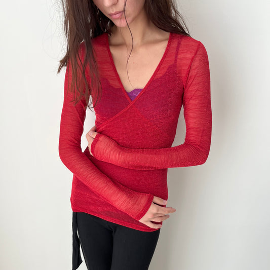 Sparkly Cross Over Top - Size S