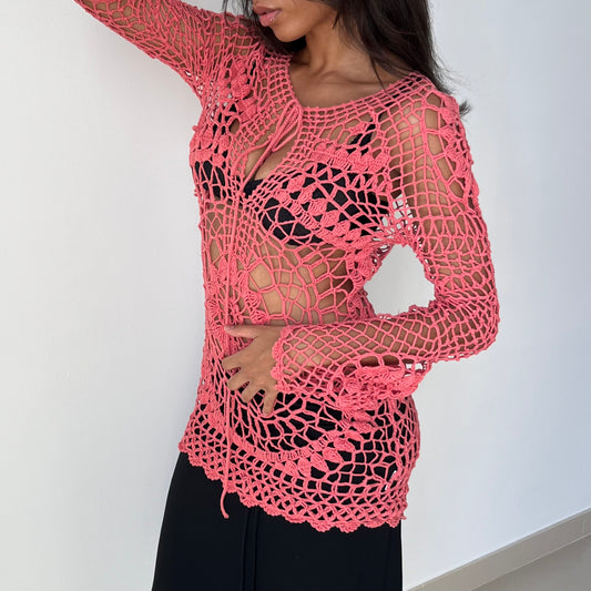 Long Sleeve Mesh Top - Size M