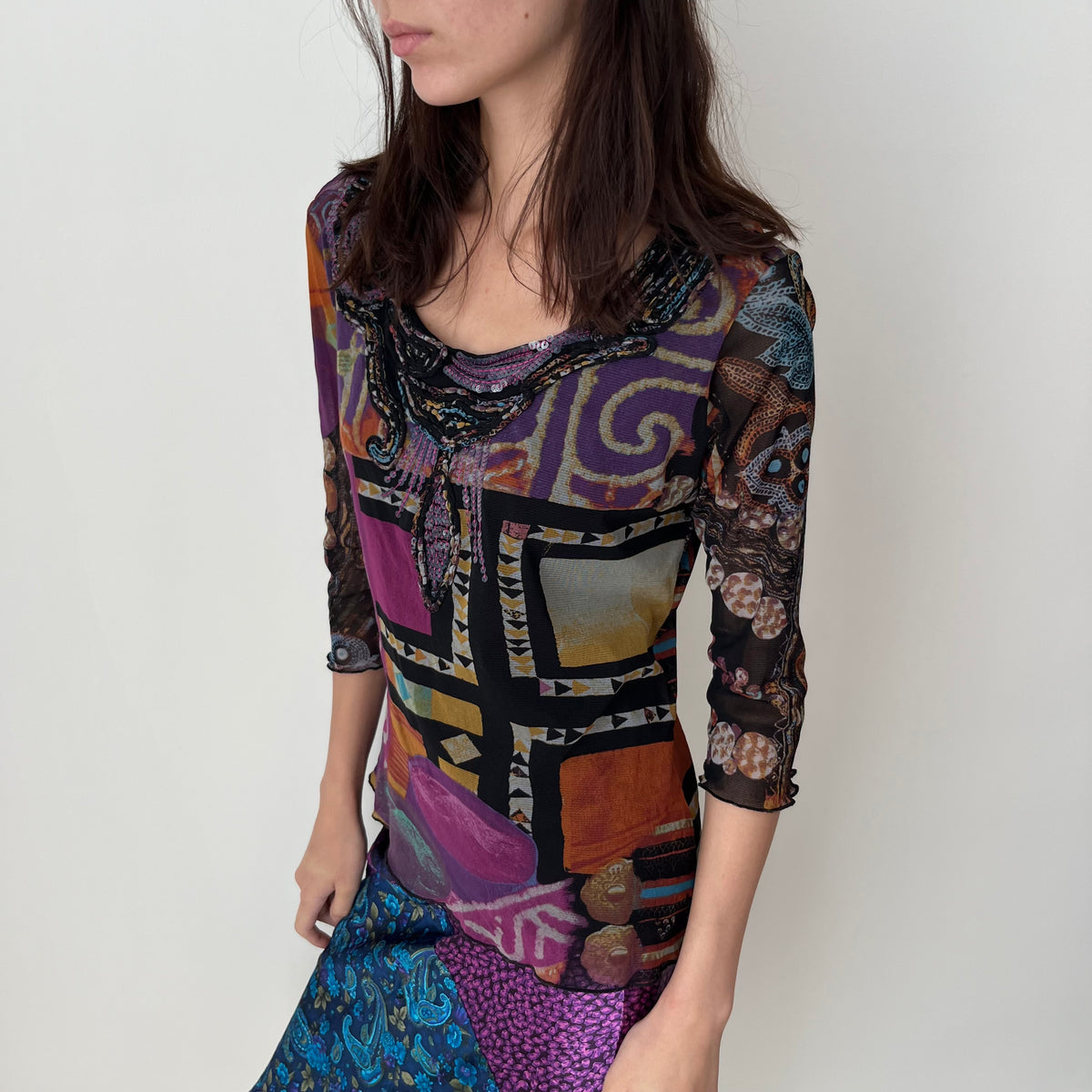Three Quarter Sleeve Top - Size M