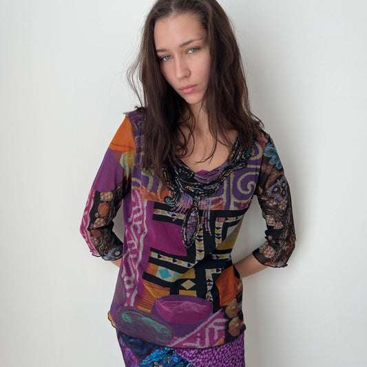 Three Quarter Sleeve Top - Size M
