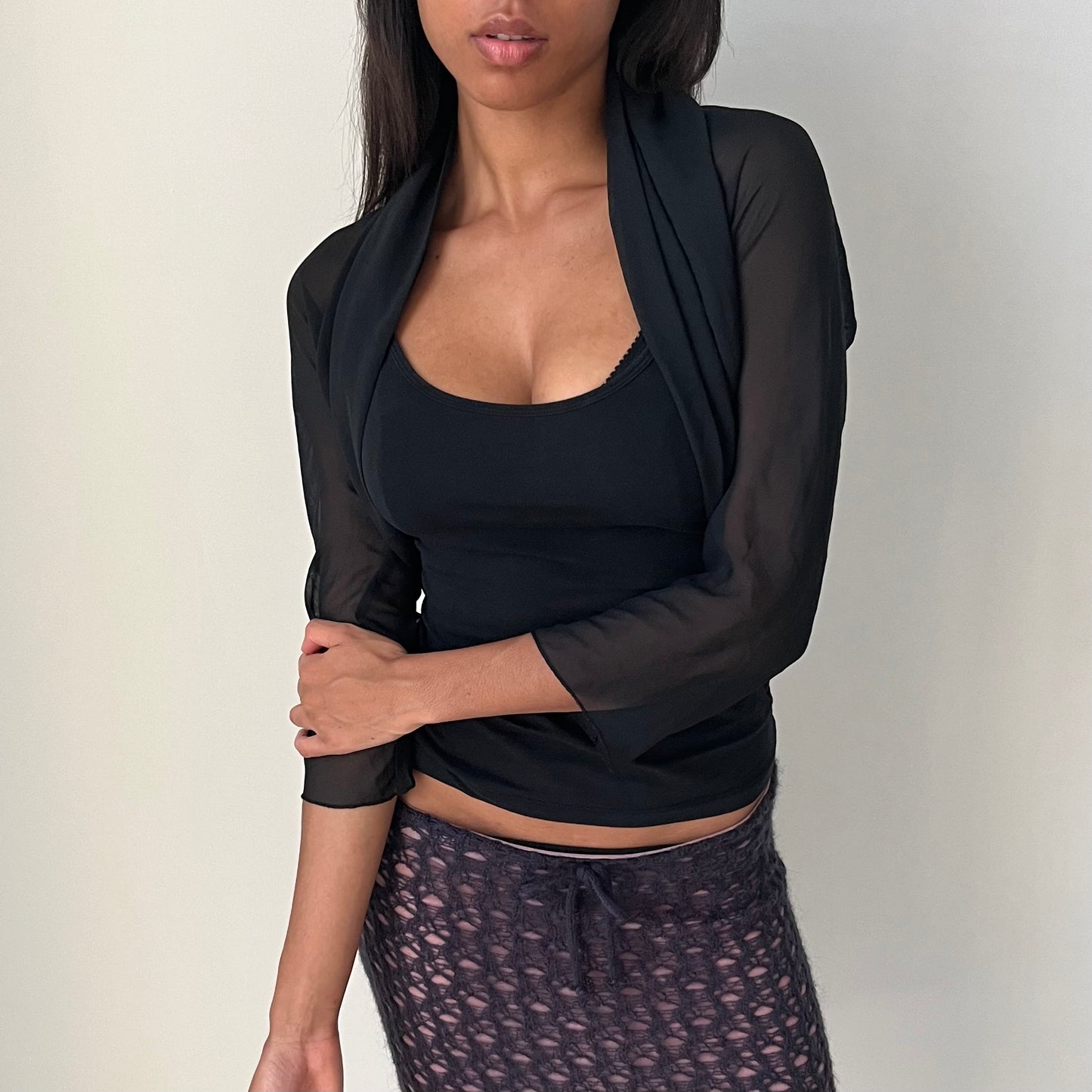 Mesh Sleeve Bolero - Size S