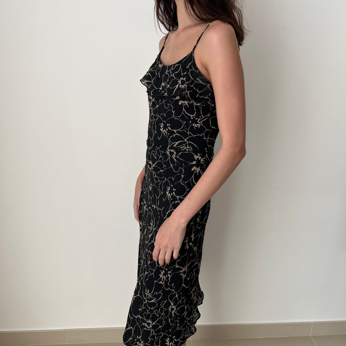 Silk Ruffle Dress - Size S