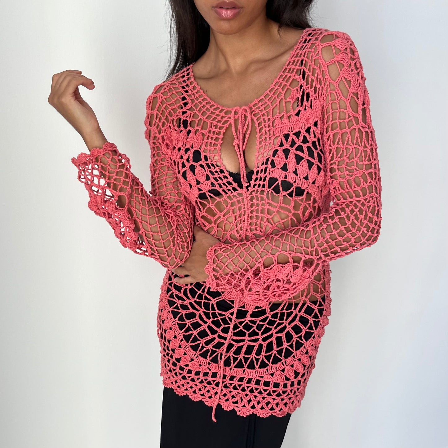 Long Sleeve Mesh Top - Size M