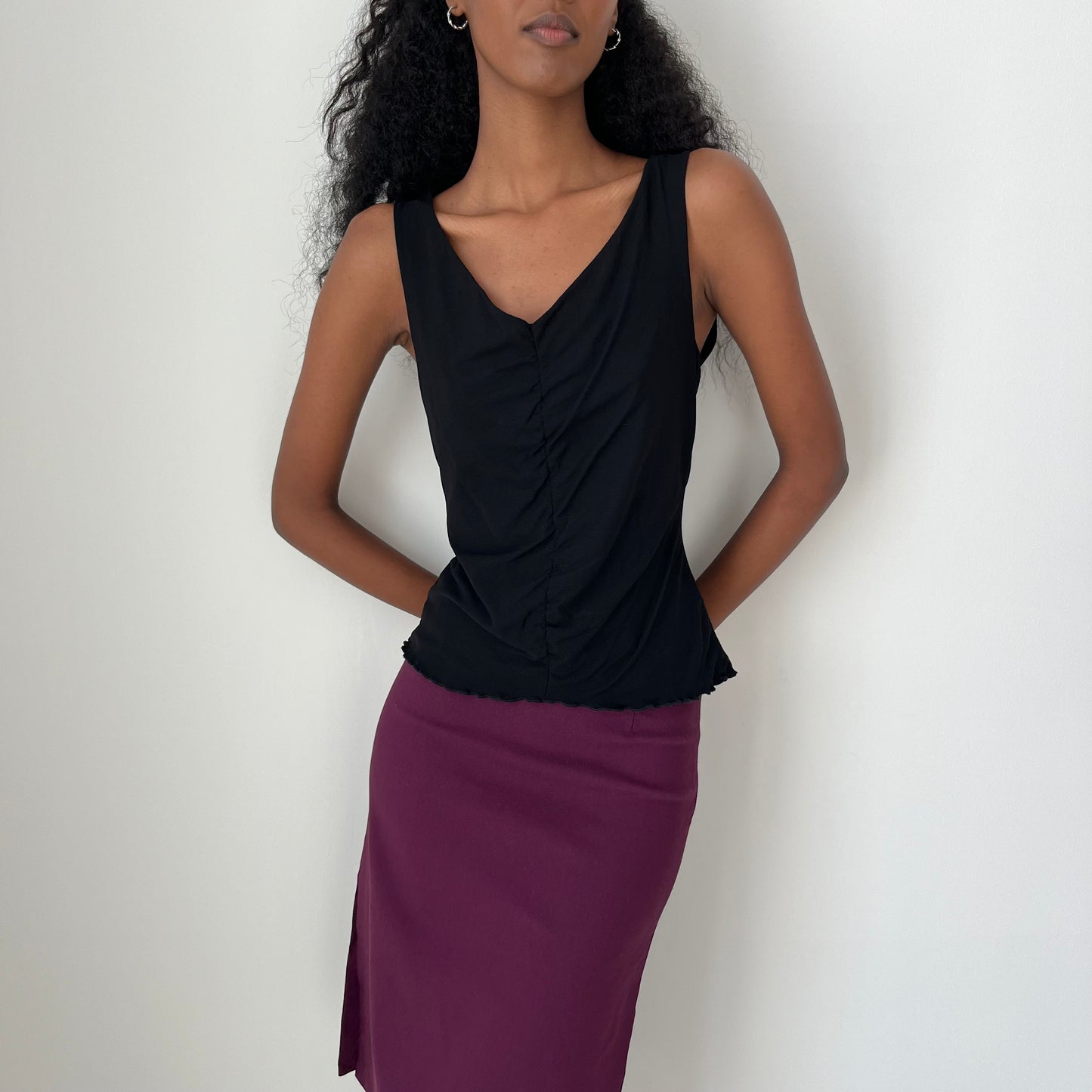 V Neck Mesh Top - Size M
