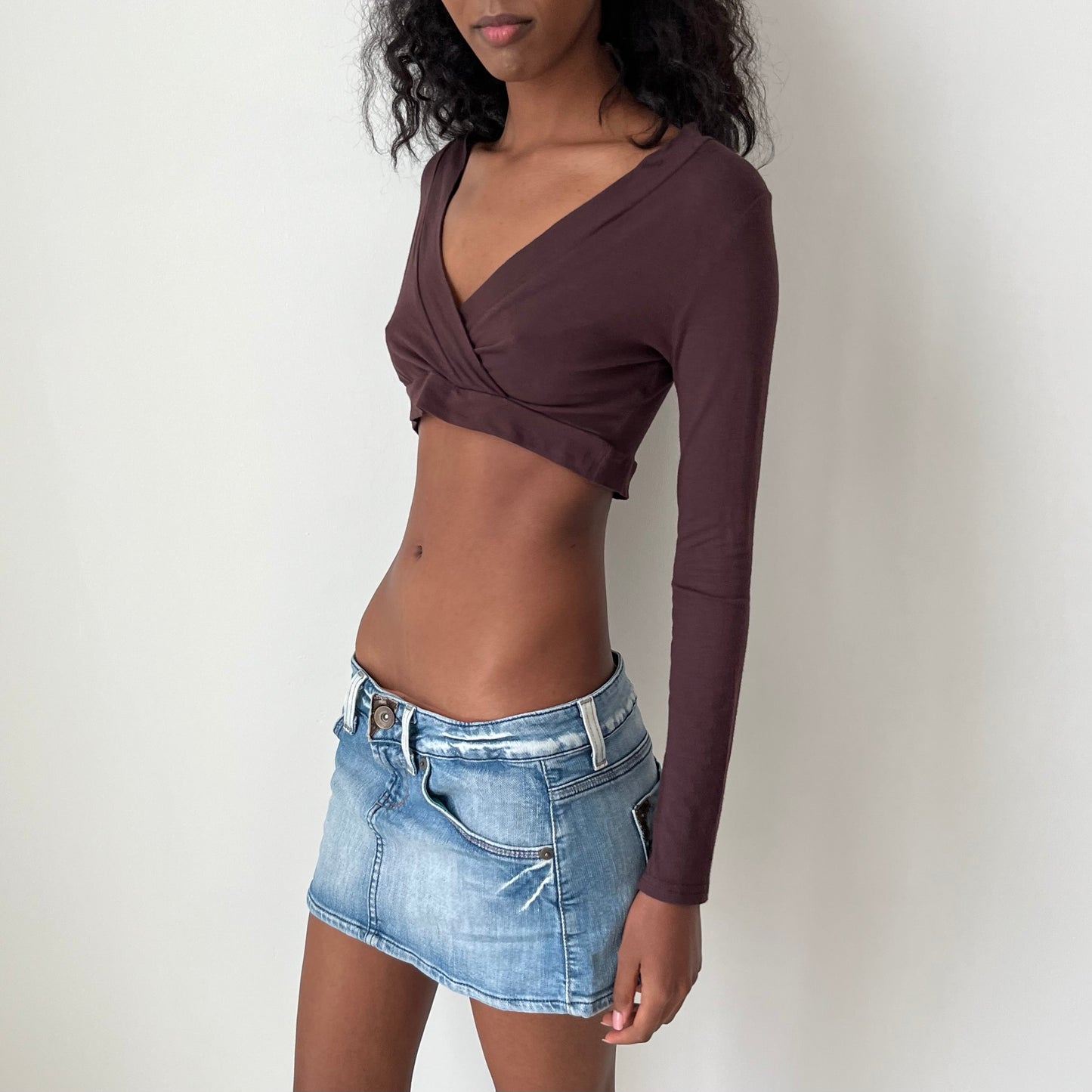 Cropped Long Sleeved Top - Size S