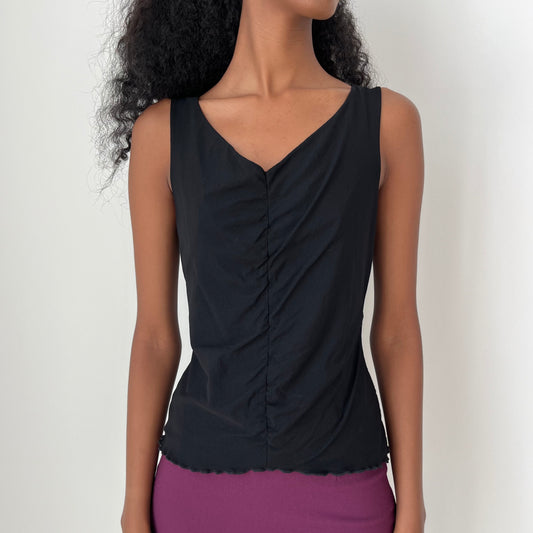 V Neck Mesh Top - Size M