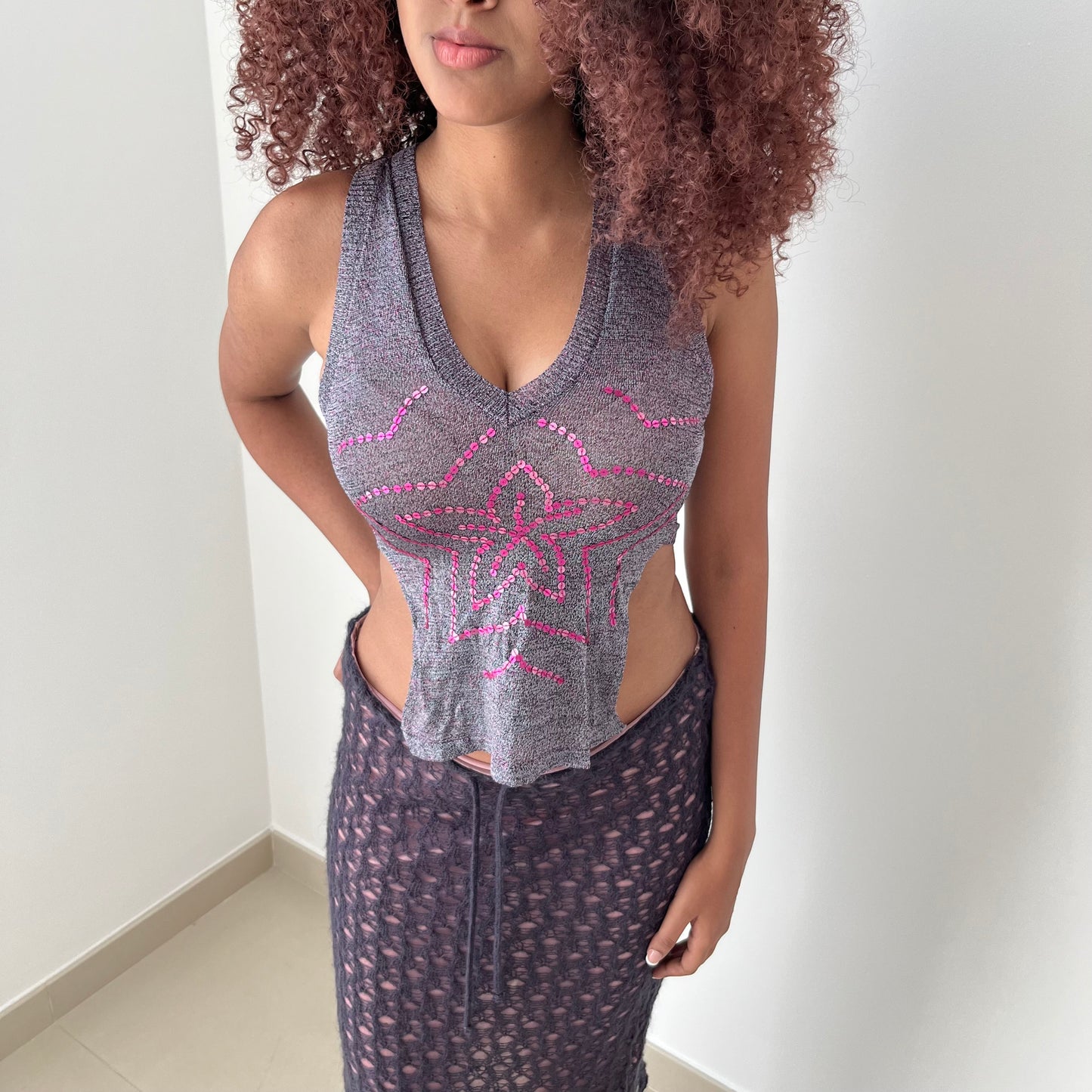 V Neck Sleeveless Top - Size S